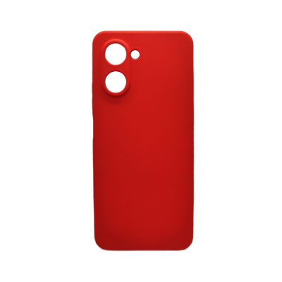 Чехол силиконовый с защитой камеры Realme C33 (красный)