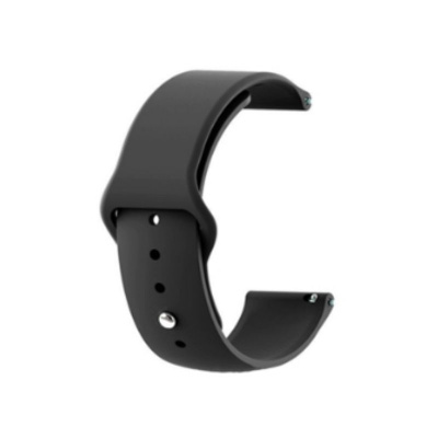 Браслет силиконовый однотонный 22мм для часов Amazfit GTR 47mm, Haylou LS05 (черный)